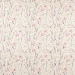 SCHÖNER LEBEN. Tischläufer Digitaldruck Aquarell Blätter Blüten Schmetterling weiß pastell 40x160cm