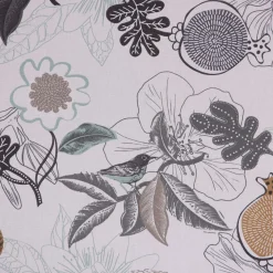 SCHÖNER LEBEN. Tischläufer DIVALI Blumen Blüten Blätter Vogel weiß grau mint braun 40x160cm