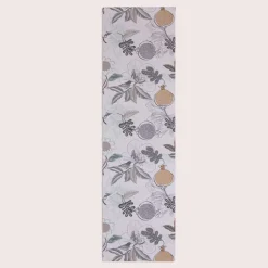 SCHÖNER LEBEN. Tischläufer DIVALI Blumen Blüten Blätter Vogel weiß grau mint braun 40x160cm