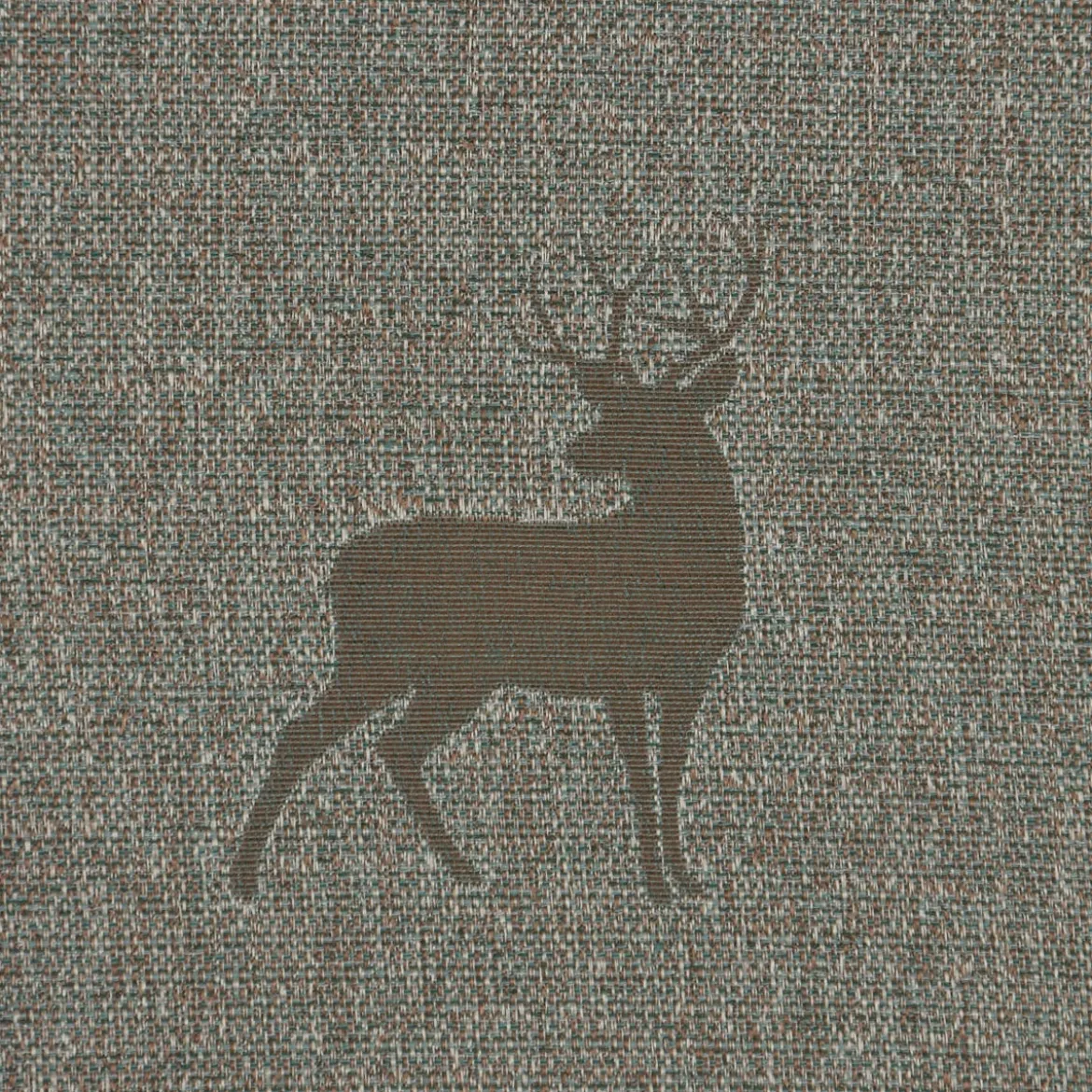 SCHÖNER LEBEN. Tischläufer dunkle Hirsche braun beige türkis 40x160cm