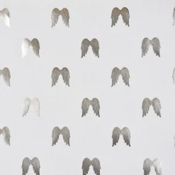 SCHÖNER LEBEN. Tischläufer Engelsflügel weiß silber metallic 40x160cm