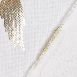 SCHÖNER LEBEN. Tischläufer Engelsflügel weiß silber metallic 40x160cm