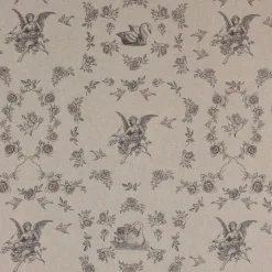 SCHÖNER LEBEN. Tischläufer Engel Rosen Vogel natur schwarz 40x160cm