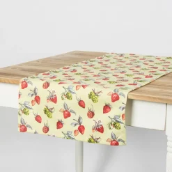 Schöner Leben Tischläufer Erdbeeren Brombeeren grün rot 40x160cm