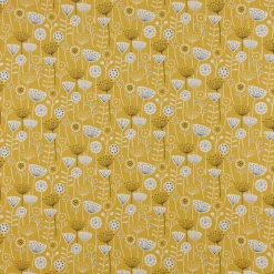 SCHÖNER LEBEN. Tischläufer Fryett`s Halbpanama Blumen abstrakt ockergelb 40x160cm