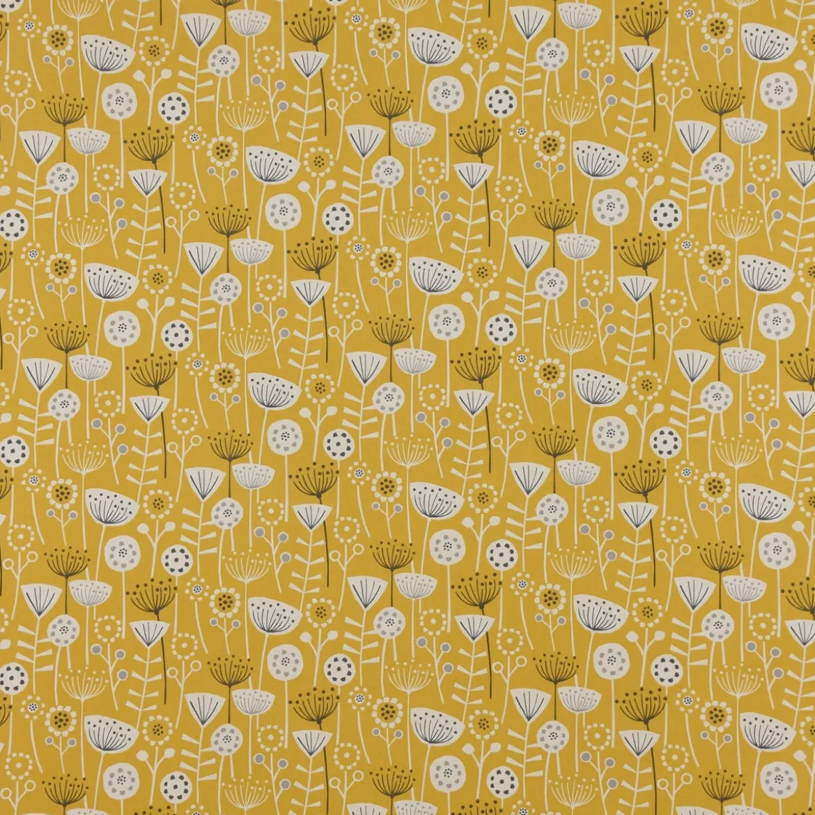 SCHÖNER LEBEN. Tischläufer Fryett`s Halbpanama Blumen abstrakt ockergelb 40x160cm