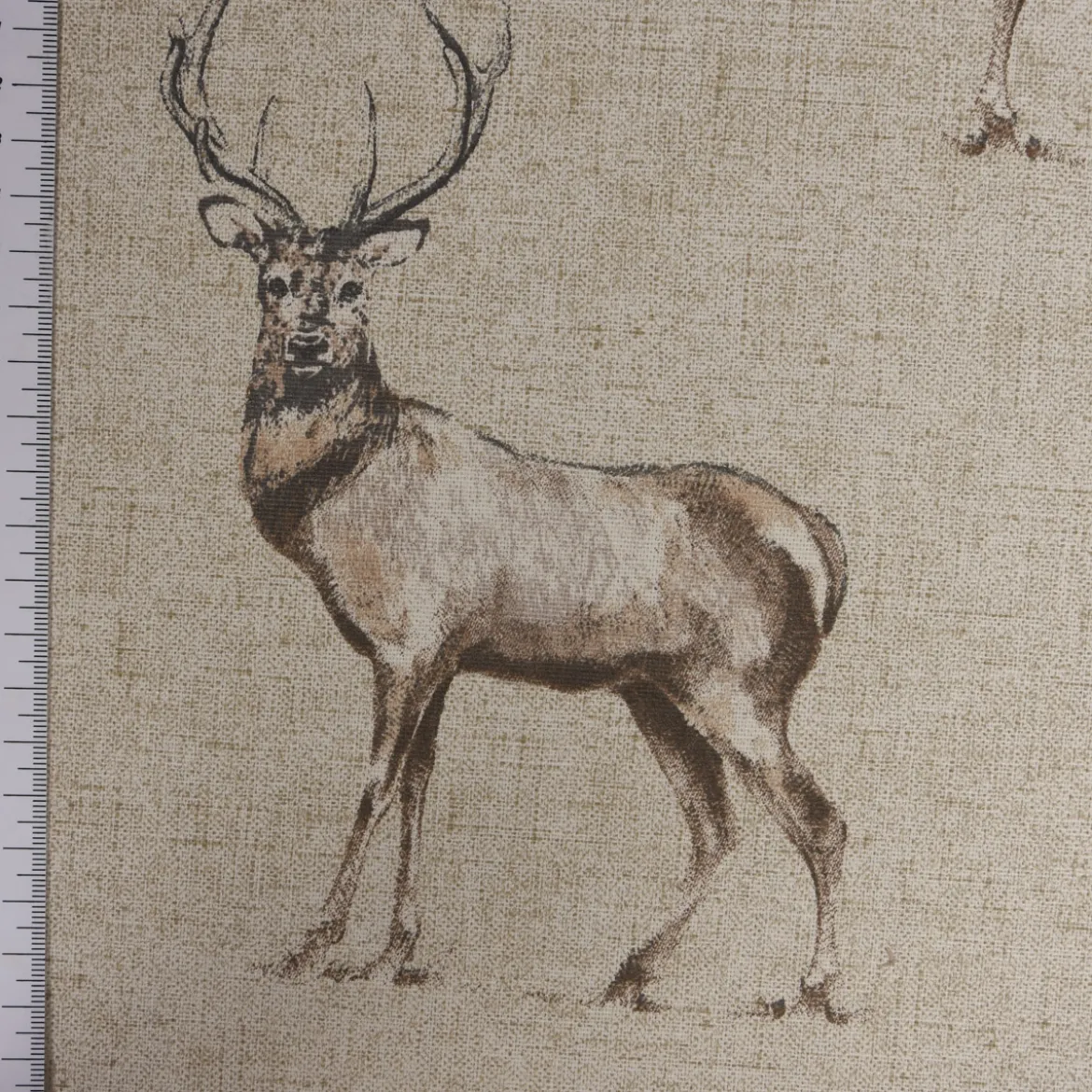 SCHÖNER LEBEN. Tischläufer Fryett`s Halbpanama Landhaus Hirsch natur braun 40x160cm