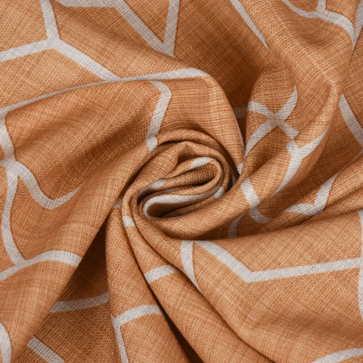 SCHÖNER LEBEN. Tischläufer Geometrie Sechseck gelb beige 40x160cm