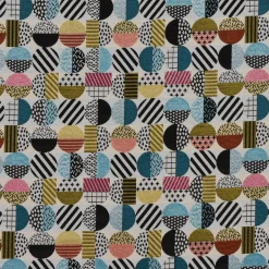 SCHÖNER LEBEN. Tischläufer geometrisch Kreise weiß schwarz bunt 40x160cm
