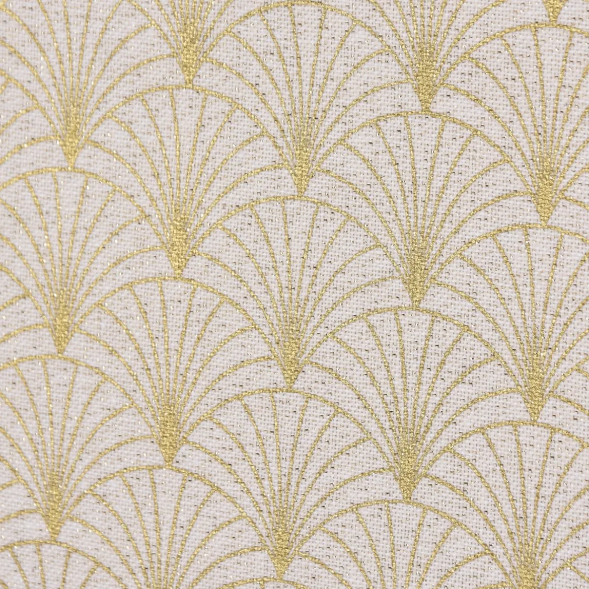 SCHÖNER LEBEN. Tischläufer Glamour Schuppen Fächer creme goldfarbig 40x160cm
