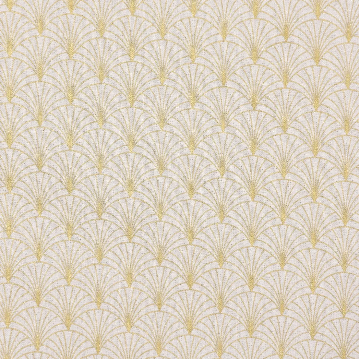 SCHÖNER LEBEN. Tischläufer Glamour Schuppen Fächer creme goldfarbig 40x160cm