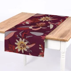 SCHÖNER LEBEN. Tischläufer große Blumen beere bunt 40x160cm