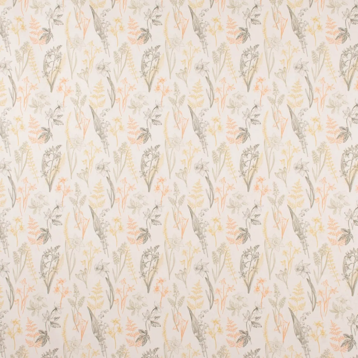 SCHÖNER LEBEN. Tischläufer Gräser Blumen wollweiß orange gelb 40x160cm