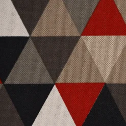 SCHÖNER LEBEN. Tischläufer Halbpanama Leinenlook Dreiecke rot schwarz 40x160cm