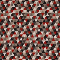 SCHÖNER LEBEN. Tischläufer Halbpanama Leinenlook Dreiecke rot schwarz 40x160cm