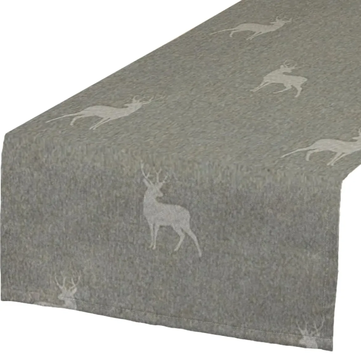 SCHÖNER LEBEN. Tischläufer helle Hirsche beige braun türkis 40x160cm