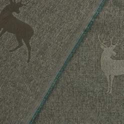 SCHÖNER LEBEN. Tischläufer helle Hirsche beige braun türkis 40x160cm