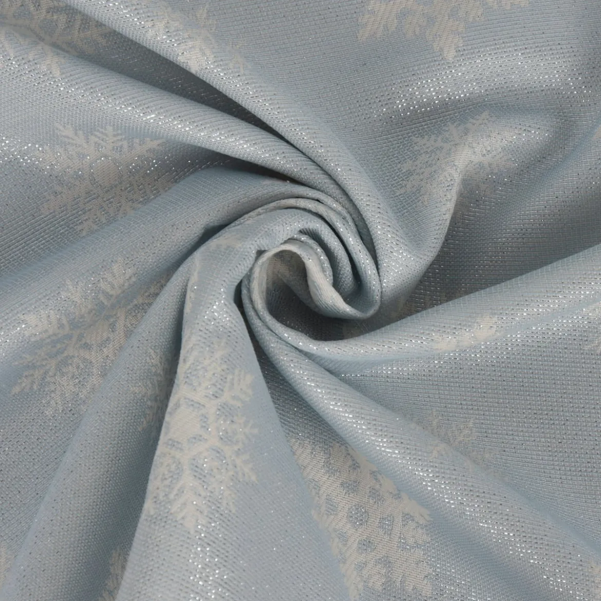 SCHÖNER LEBEN. Tischläufer Ice Star Schneeflocken Eiskristalle hellblau silberfarbig beige 40x160cm