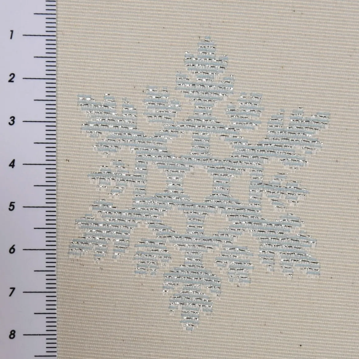 SCHÖNER LEBEN. Tischläufer Ice Star Schneeflocken Eiskristalle beige hellblau silberfarbig 40x160cm