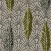 SCHÖNER LEBEN. Tischläufer Jacquard Art Déco Blätter Fächer creme grün 40x160cm
