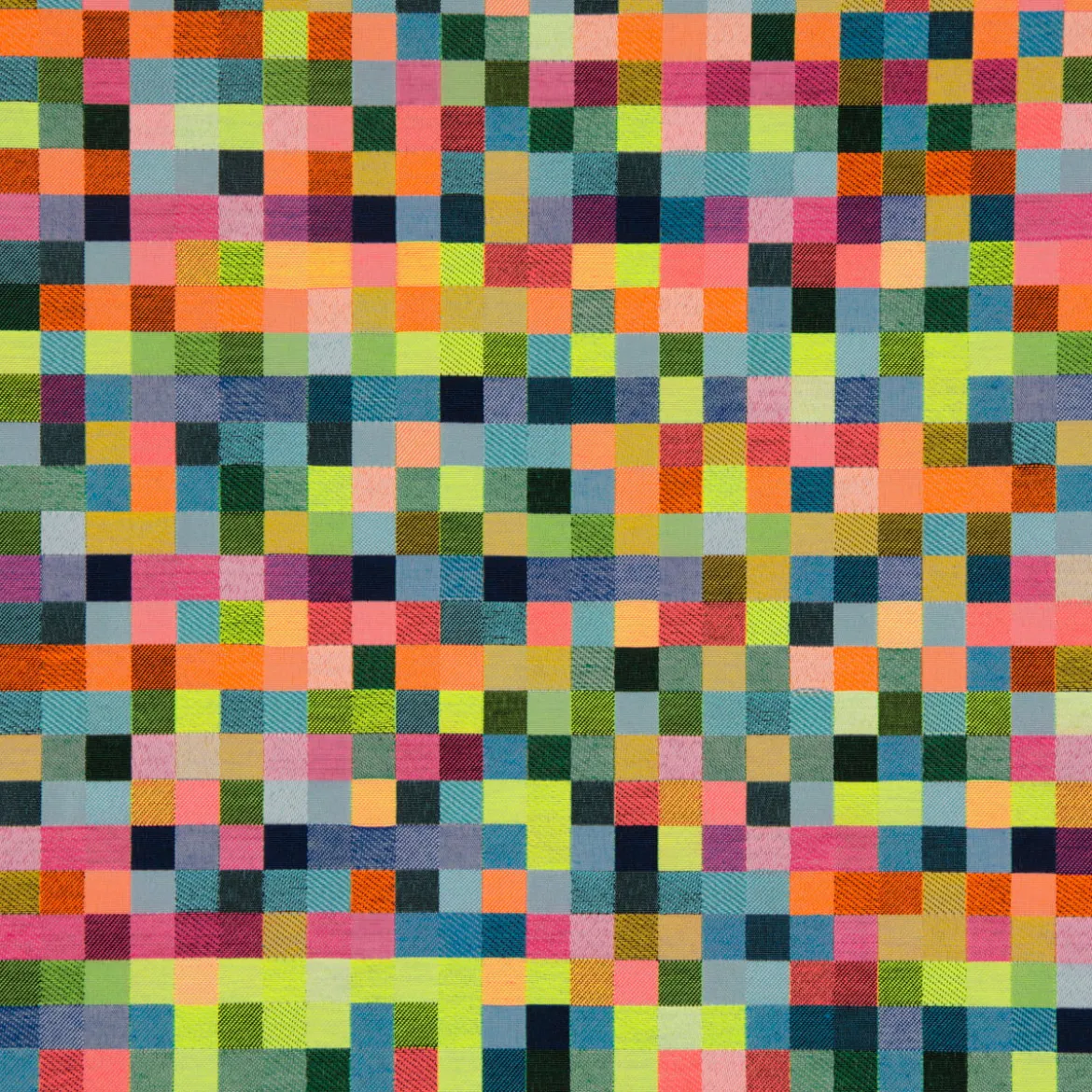 SCHÖNER LEBEN. Tischläufer Jacquard Kästchen Pixel Neon Farben bunt 40x160cm