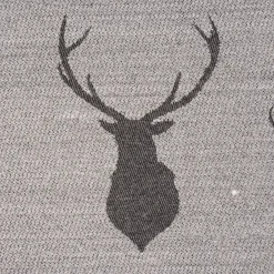 SCHÖNER LEBEN. Tischläufer Jacquard Cosy mit Hirschen grau dunkelgrau 40x160cm