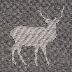 SCHÖNER LEBEN. Tischläufer Jacquard Cosy mit Hirschen dunkelgrau grau 40x160cm
