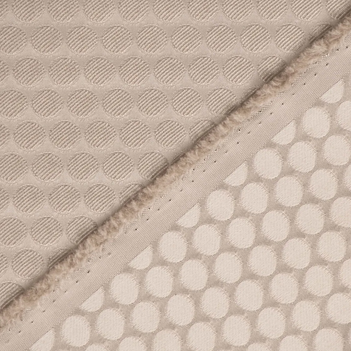 SCHÖNER LEBEN. Tischläufer Jacquard Punkte beige dunkelbeige 40x160cm