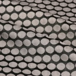 SCHÖNER LEBEN. Tischläufer Jacquard Punkte schwarz silbergrau 40x160cm