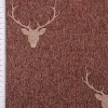 SCHÖNER LEBEN. Tischläufer Jacquard Hirschkopf mit Geweih rotbraun beige 40x160cm
