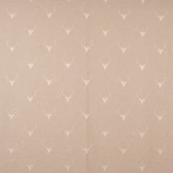 SCHÖNER LEBEN. Tischläufer Jacquard Hirschkopf mit Geweih beige hellbeige 40x160cm