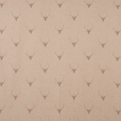 SCHÖNER LEBEN. Tischläufer Jacquard Hirschkopf mit Geweih beige hellbraun 40x160cm