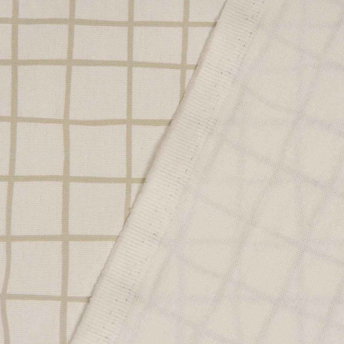 SCHÖNER LEBEN. Tischläufer Karo Gitter wollweiß beige 40x160cm