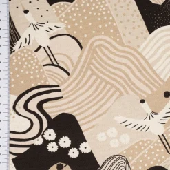 SCHÖNER LEBEN. Tischläufer Kraniche Hügel beige schwarz weiß 40x160cm