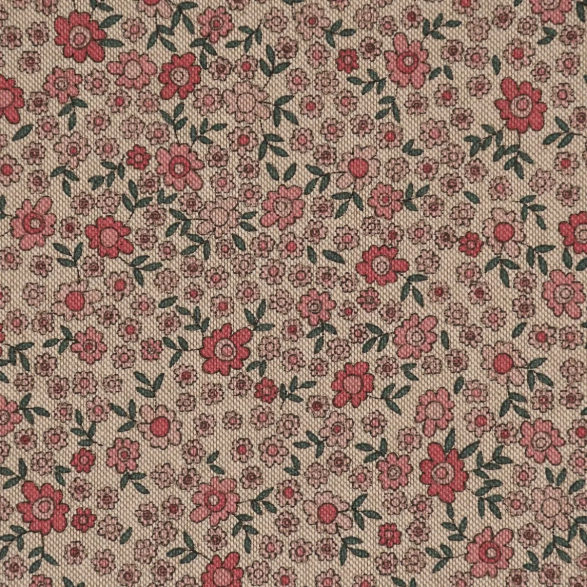 SCHÖNER LEBEN. Tischläufer Leinenlook Sweet Daisy Allover Blümchen natur rosa grün 40x160cm