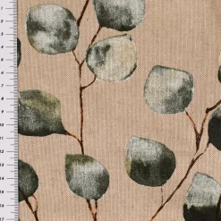 SCHÖNER LEBEN. Tischläufer Leinenlook Eukalyptus Leaves Eukalyptusblätter natur grün 40x160cm
