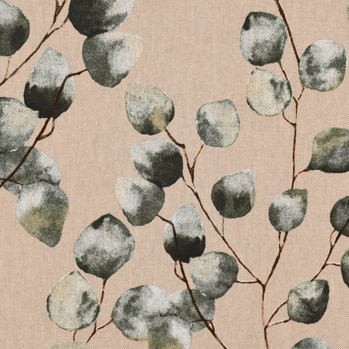 SCHÖNER LEBEN. Tischläufer Leinenlook Eukalyptus Leaves Eukalyptusblätter natur grün 40x160cm