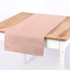 SCHÖNER LEBEN. Tischläufer Leinenlook uni rosa 40x160cm