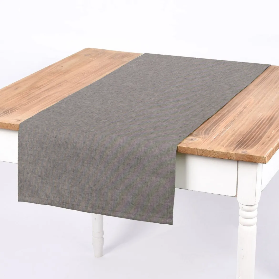 SCHÖNER LEBEN. Tischläufer Leinenlook meliert uni dunkelblau 40x160cm