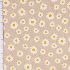 SCHÖNER LEBEN. Tischläufer Leinenlook Daisy Sweet Garden Gänseblümchen Blüten natur weiß 40x160cm