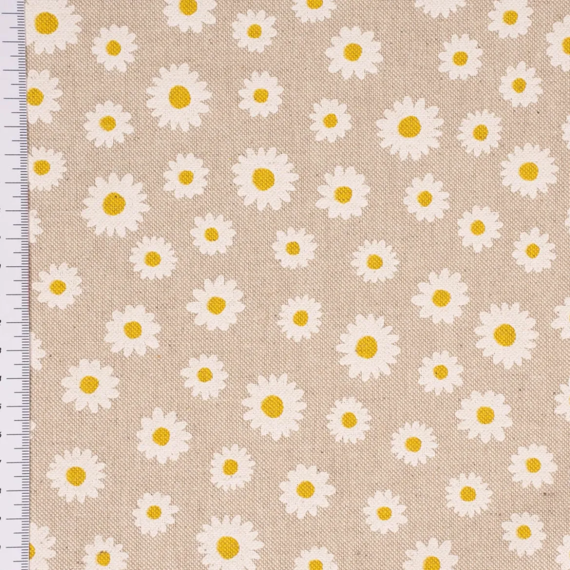SCHÖNER LEBEN. Tischläufer Leinenlook Daisy Sweet Garden Gänseblümchen Blüten natur weiß 40x160cm