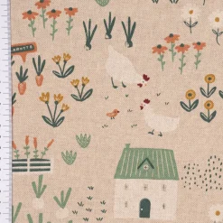 SCHÖNER LEBEN. Tischläufer Leinenlook Farmhouse Cozy View Bauernhof Garten natur weiß mint 40x160cm