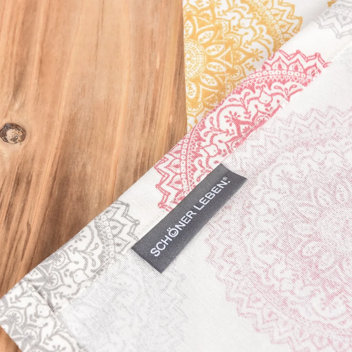 Schöner Leben Tischläufer Mandala Ornament Kreise beige bunt pastell 40x160cm