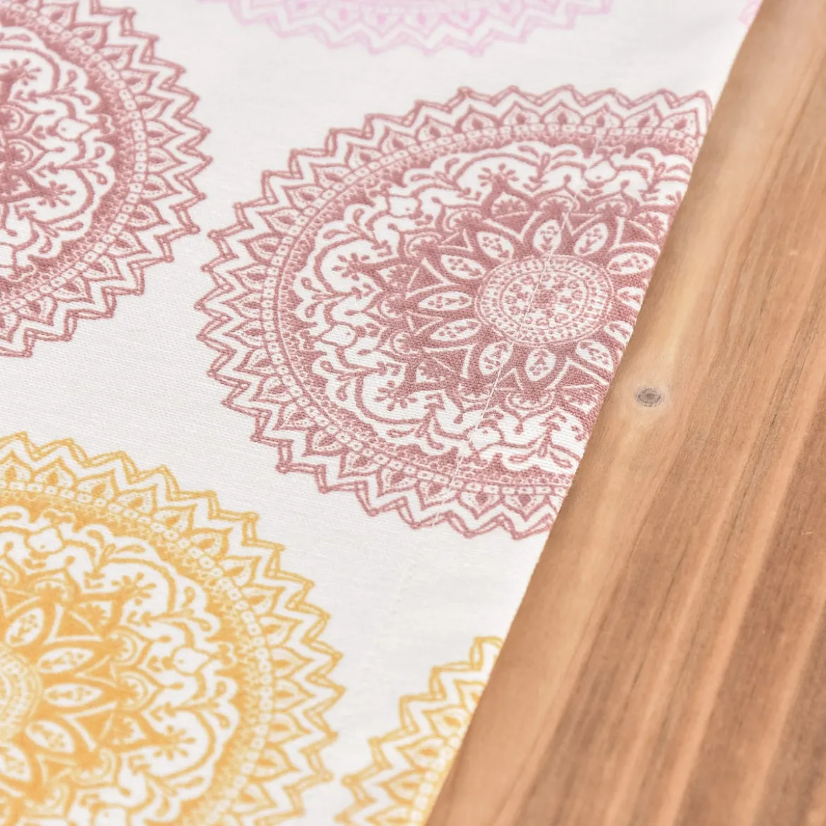 Schöner Leben Tischläufer Mandala Ornament Kreise beige bunt pastell 40x160cm