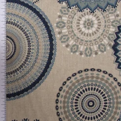 SCHÖNER LEBEN. Tischläufer Mandala natur blau 40x160cm