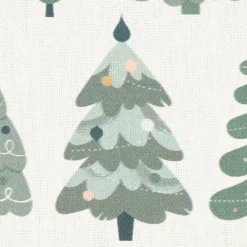 SCHÖNER LEBEN. Tischläufer Merry Christmas Weihnachtsbäume ecru altgrün 40x160cm