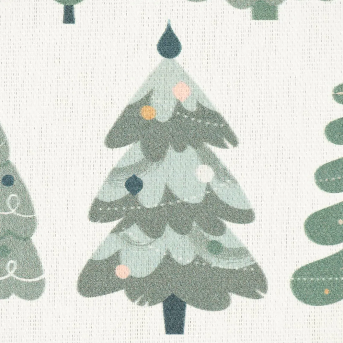 SCHÖNER LEBEN. Tischläufer Merry Christmas Weihnachtsbäume ecru altgrün 40x160cm