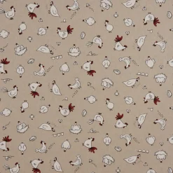 Schöner Leben Tischläufer natur Hühner weiß rot 40x160cm