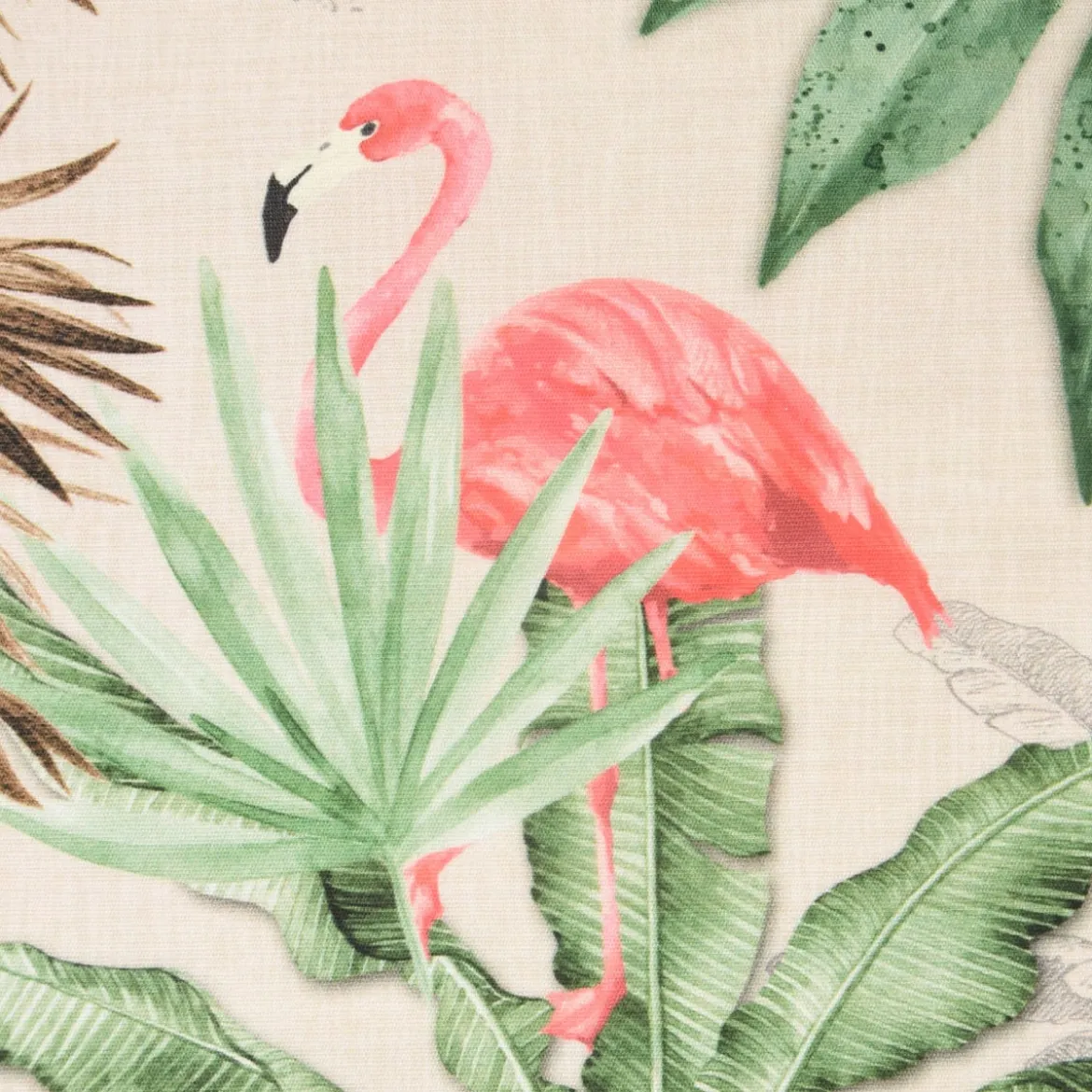 SCHÖNER LEBEN. Tischläufer Outdoor Palmen Papagei Flamingo beige bunt 40x160cm