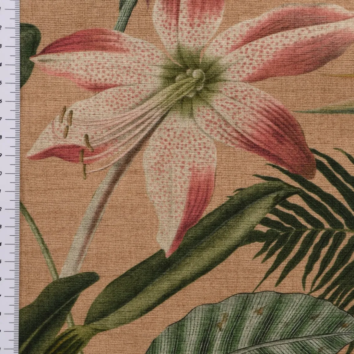 SCHÖNER LEBEN. Tischläufer Outdoor Romantic Botanic Exotik Blumen beige grün rosa 40x160cm